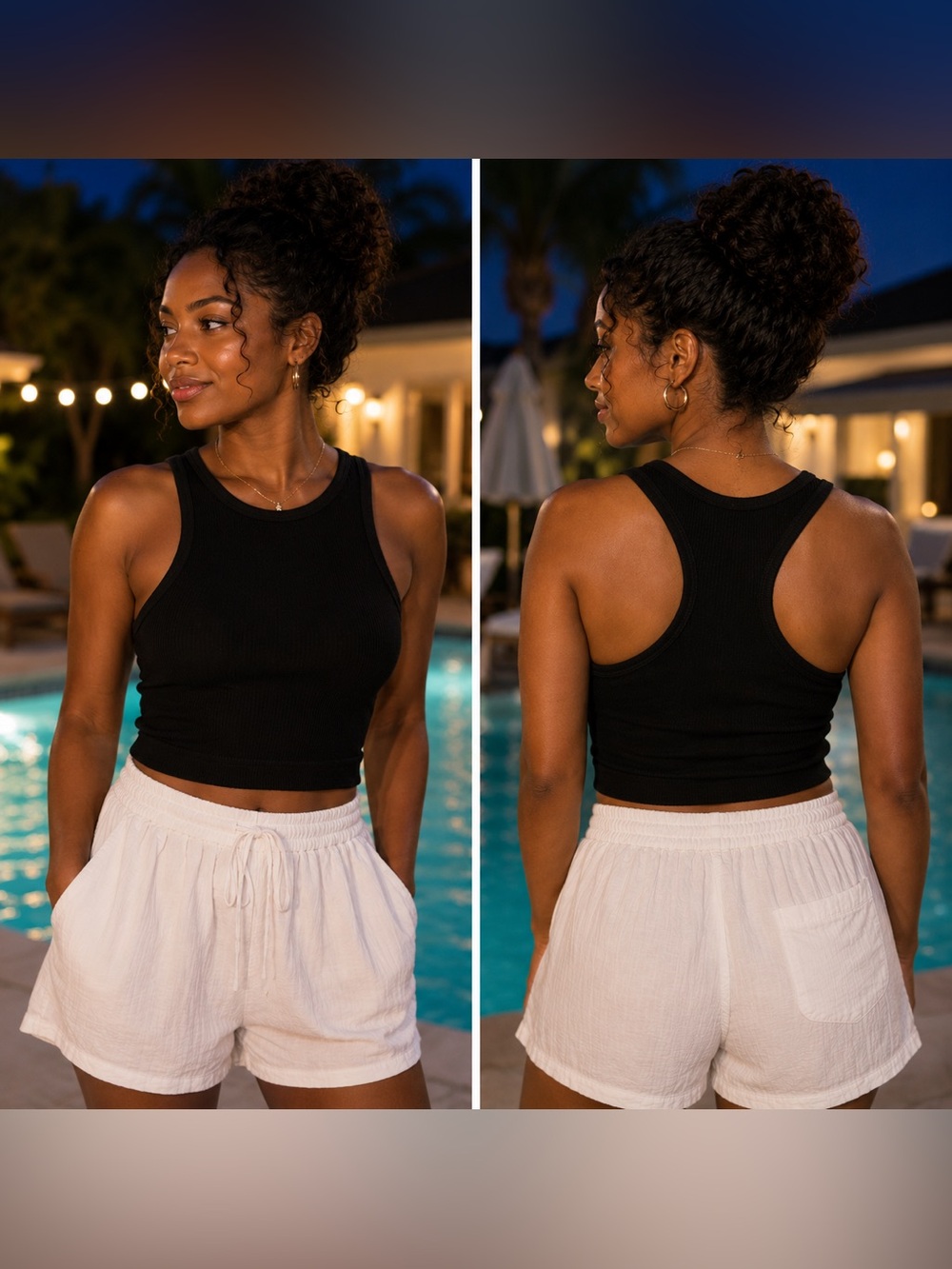🆕 Black Ribbed Racerback Compression Tank Crop Top NWT S/M L/XL